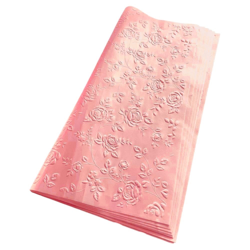 Foi de ambalat decorative print floral - roz (set 10 foi) 58x58cm - CraftUp