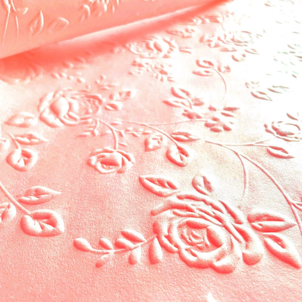 Foi de ambalat decorative print floral - roz (set 10 foi) 58x58cm - CraftUp