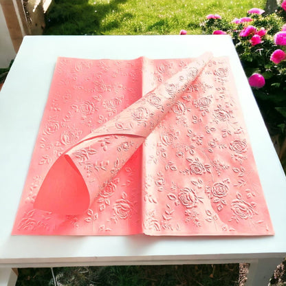 Foi de ambalat decorative print floral - roz (set 10 foi) 58x58cm - CraftUp