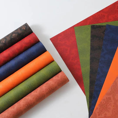 Foi de ambalat decorative print regal - roșu (set 10 foi) 52x60cm - CraftUp