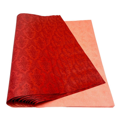 Foi de ambalat decorative print regal - roșu (set 10 foi) 52x60cm - CraftUp
