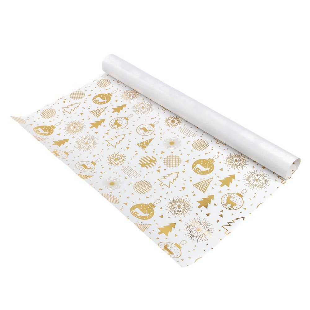 Foi de ambalat lucioase premium de Crăciun - model 12 auriu (set 50 buc) - CraftUp