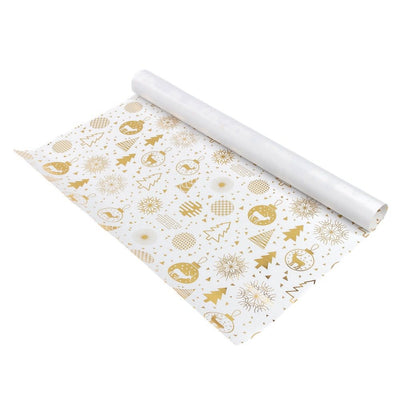 Foi de ambalat lucioase premium de Crăciun - model 12 auriu (set 50 buc) - CraftUp
