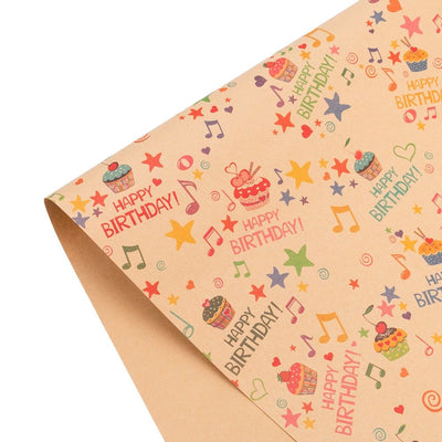 Foi hârtie de ambalat kraft - model 3 Happy Birthday (set 50 buc) - CraftUp