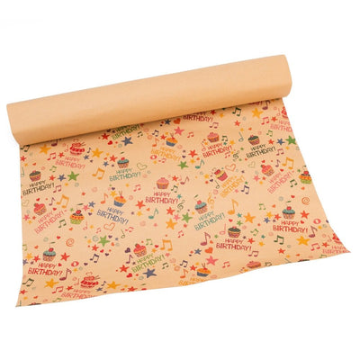 Foi hârtie de ambalat kraft - model 3 Happy Birthday (set 50 buc) - CraftUp