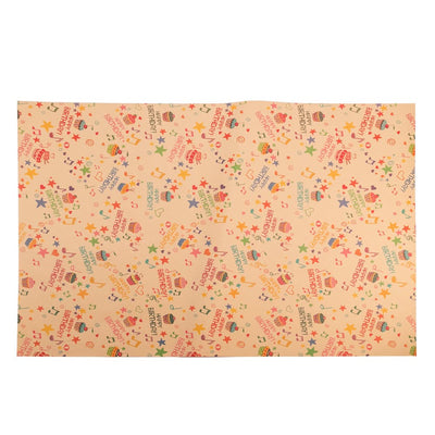 Foi hârtie de ambalat kraft - model 3 Happy Birthday (set 50 buc) - CraftUp