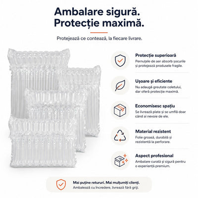 Folie cu pernițe de aer pentru ambalat - transparent (set 50 buc) - CraftUp