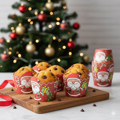 Formă brioșe Crăciun cu Moș Crăciun (set 50 buc) - CraftUp