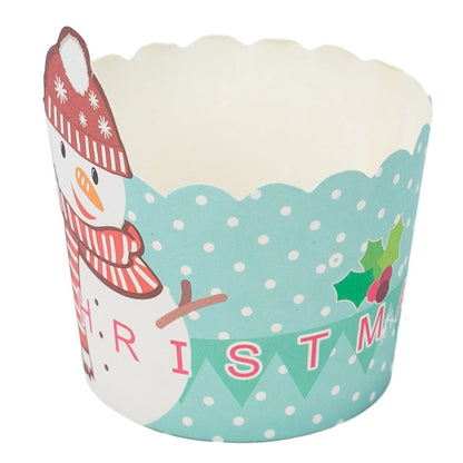 Formă brioșe Crăciun cu Om de Zăpadă (set 50 buc) - CraftUp