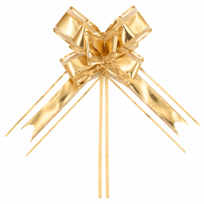 Funde pull bow din satin și organza - auriu (set 10 buc) - CraftUp