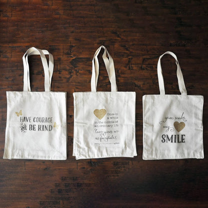 Geantă canvas - model tote cu mâner alb - CraftUp