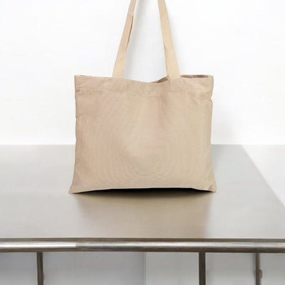 Geantă raiată cu mâner și capsă - alb - 40x31cm - CraftUp