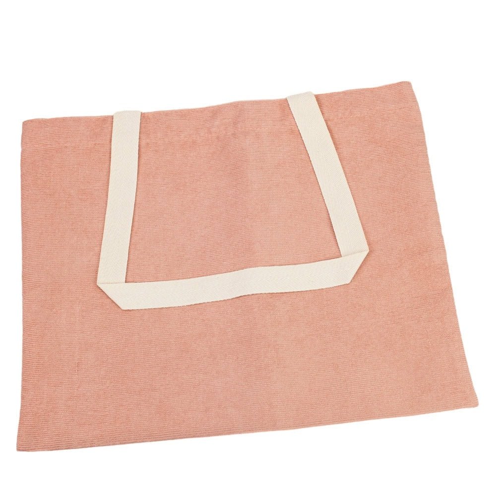 Geantă raiată cu mâner și capsă - roz - 40x31cm - CraftUp