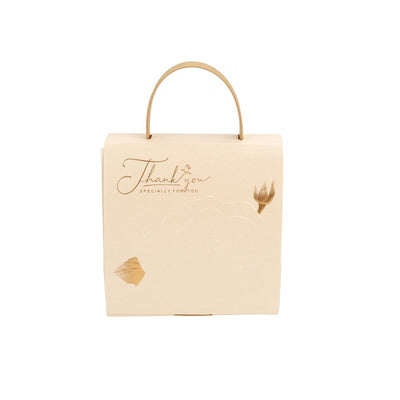 Gentuță cu mâner model trandafir și mesaj Thank You - Alb (set 50 buc) - CraftUp