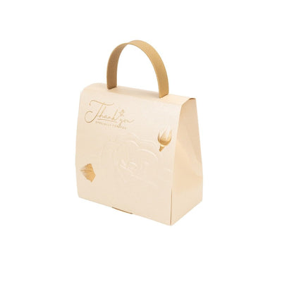 Gentuță cu mâner model trandafir și mesaj Thank You - Alb (set 50 buc) - CraftUp