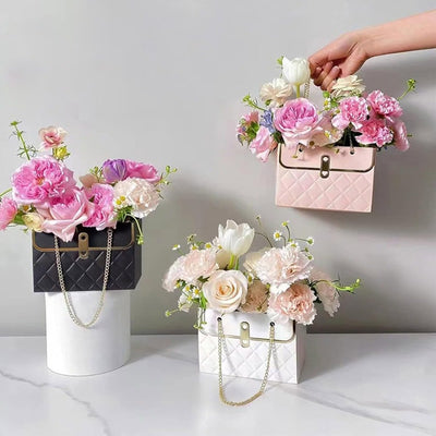 Gentuță model romburi cu lănțișor auriu - alb (set 10 buc) - CraftUp