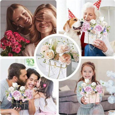 Gentuță model romburi cu lănțișor auriu - negru (set 10 buc) - CraftUp