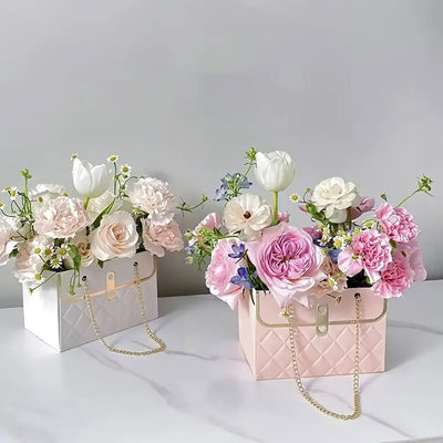 Gentuță model romburi cu lănțișor auriu - negru (set 10 buc) - CraftUp