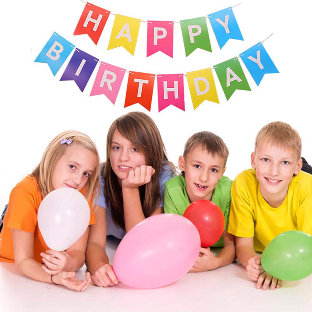 Ghirlandă hârtie cu litere pentru petrecere cu mesaj Happy Birthday - multicolor - CraftUp