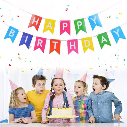 Ghirlandă hârtie cu litere pentru petrecere cu mesaj Happy Birthday - multicolor - CraftUp
