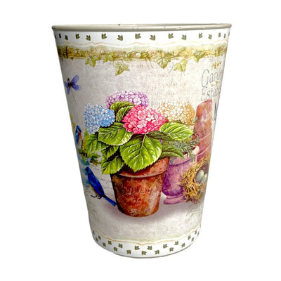 Ghiveci rotund din plastic model păsărele 13x16cm - CraftUp