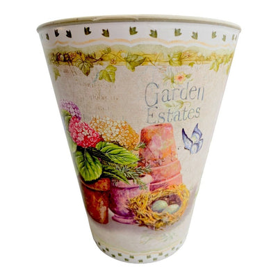 Ghiveci rotund din plastic model păsărele 13x16cm - CraftUp