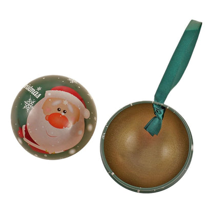 Glob de brad metalic verde cu model Moș Crăciun 7 cm - CraftUp
