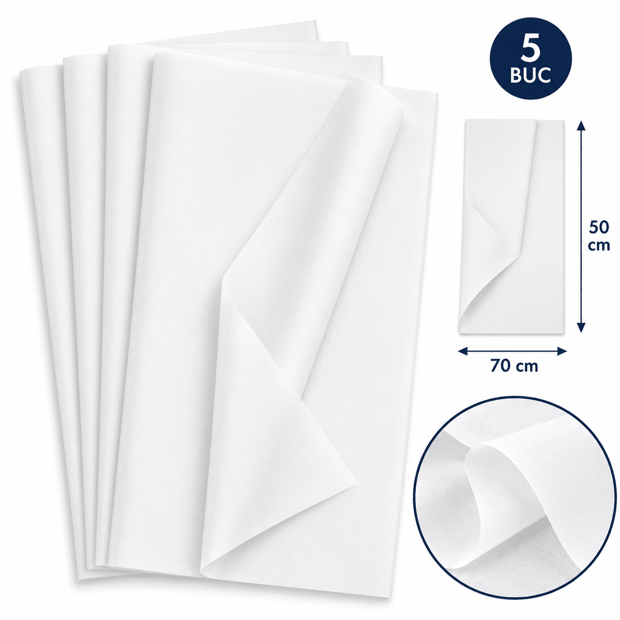 Hârtie de mătase pentru ambalat (set 10 buc) - CraftUp