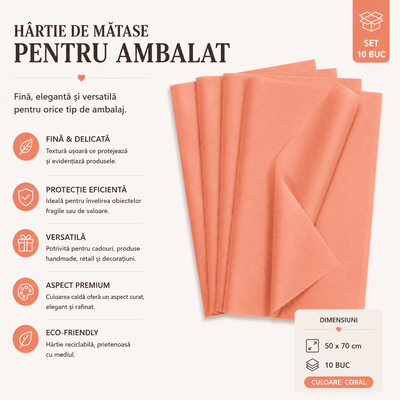 Hârtie de mătase pentru ambalat (set 10 buc) - CraftUp