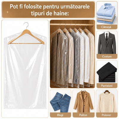 Huse transparente pentru haine (set 100 buc) - CraftUp
