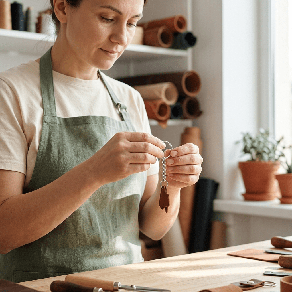 Inele breloc argintii 2.5cm cu lanț (200 buc) - CraftUp