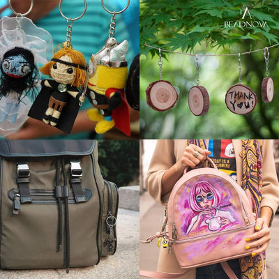 Inele breloc argintii 2.5cm cu lanț (270g ~ 100 buc) - CraftUp