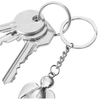 Inele breloc argintii 2.5cm cu lanț (270g ~ 100 buc) - CraftUp