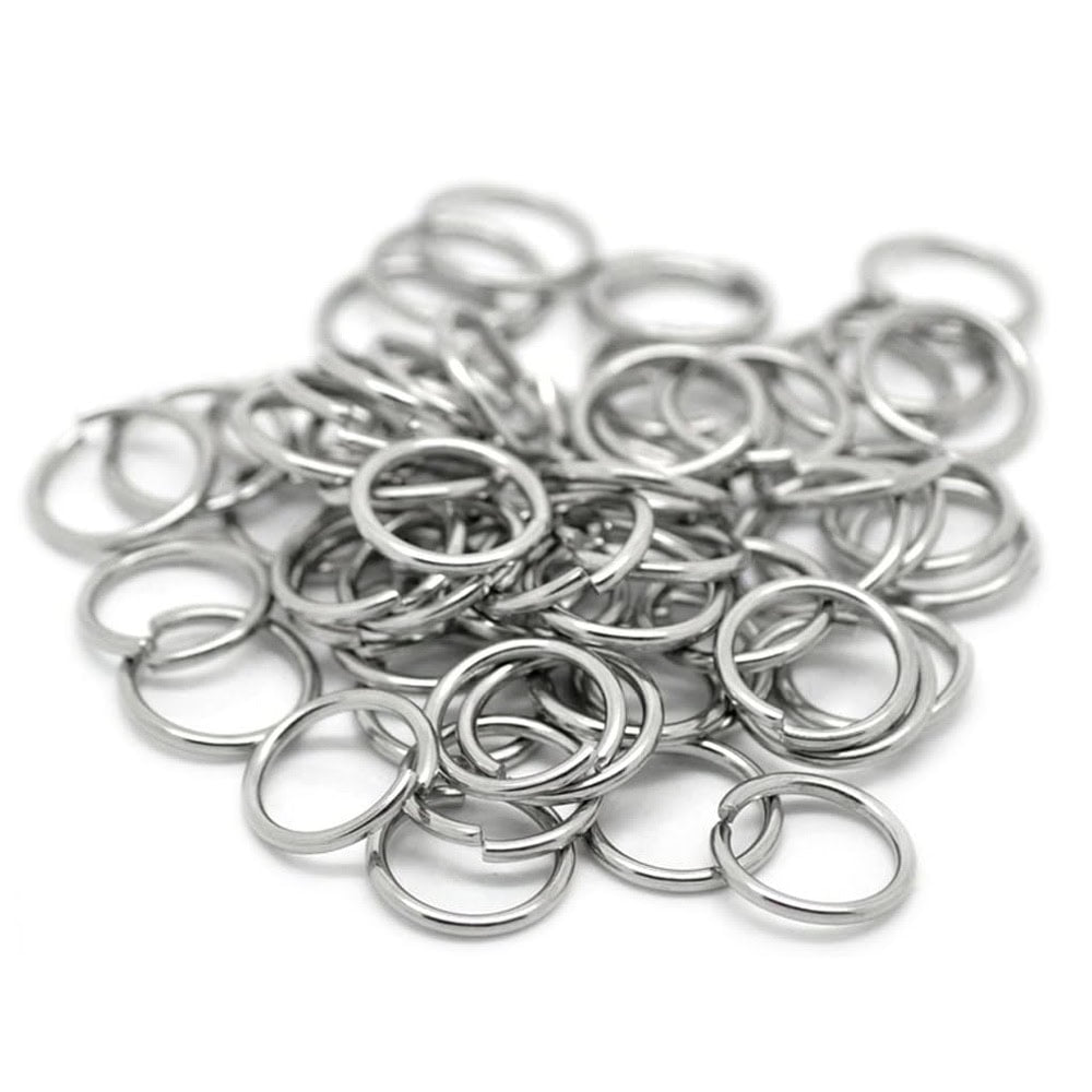 Inele simple metalice deschise - argintiu (1 kg) - CraftUp