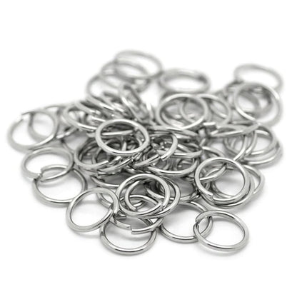 Inele simple metalice deschise - argintiu (1 kg) - CraftUp