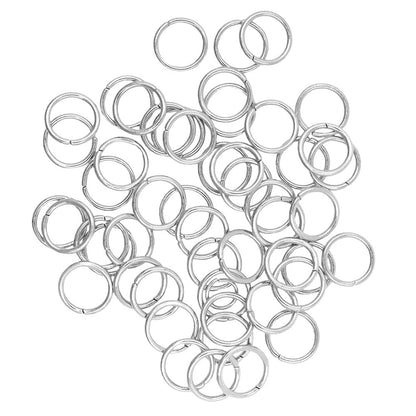 Inele simple metalice deschise - argintiu (1 kg) - CraftUp