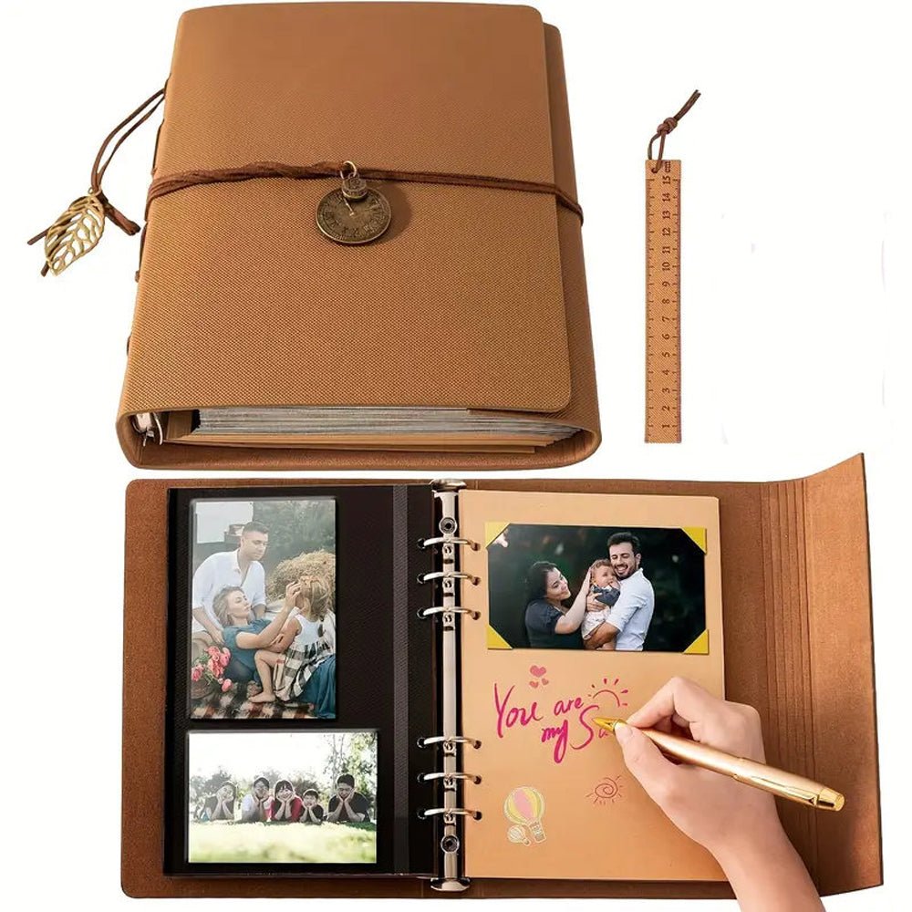 Jurnal tip agendă vintage cu șnur și pandantive metalice - CraftUp