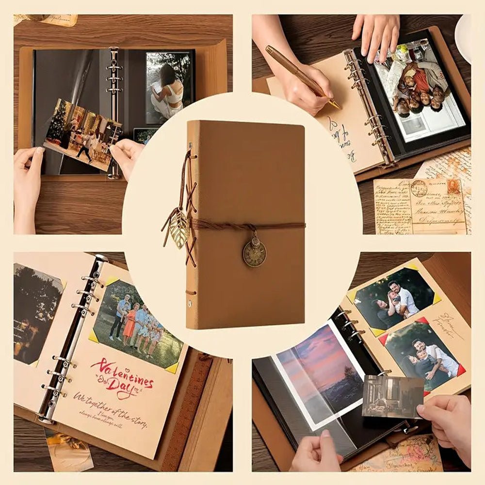 Jurnal tip agendă vintage cu șnur și pandantive metalice - CraftUp