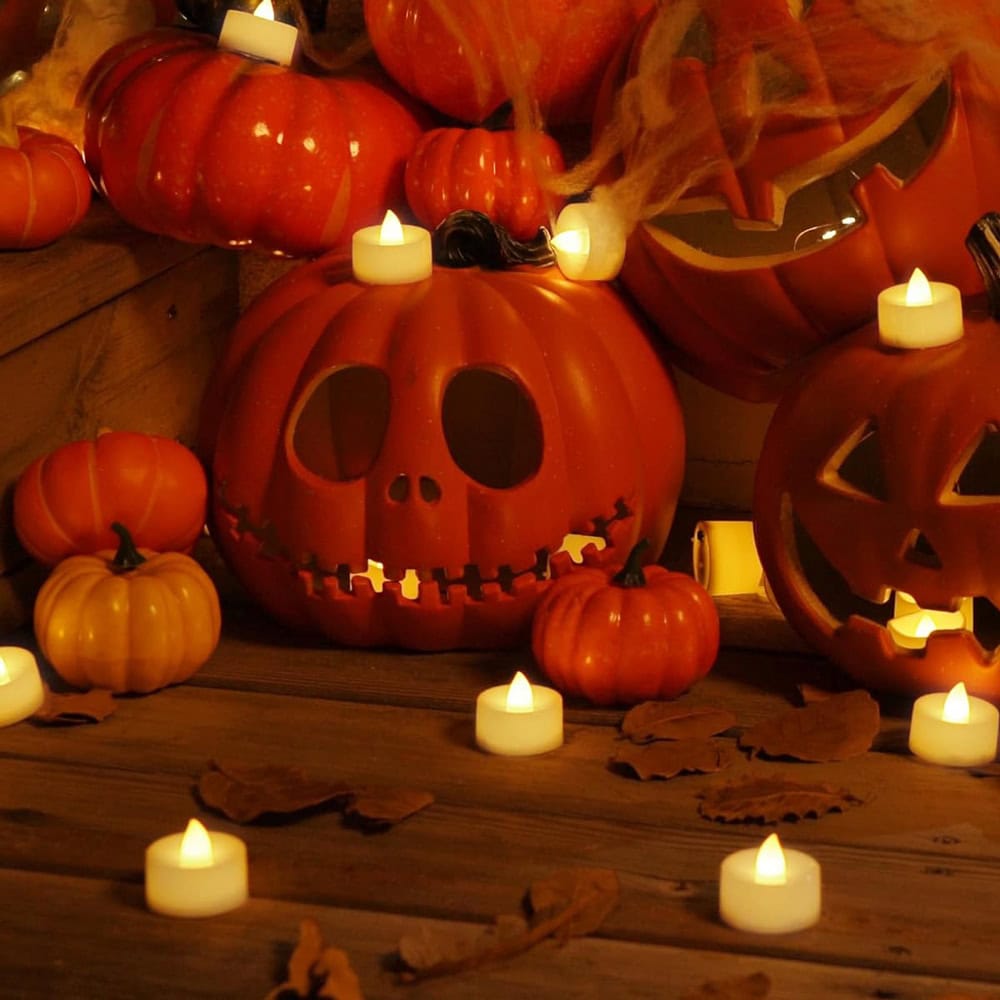 Lumânări LED rotunde cu efect flacără și lumină caldă (cutie 24 buc) - CraftUp