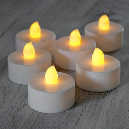 Lumânări LED rotunde cu efect flacără și lumină caldă (cutie 24 buc) - CraftUp