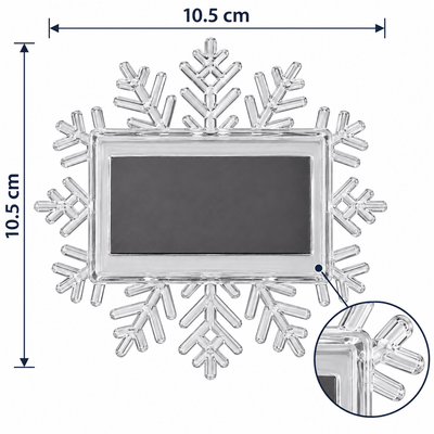 Magnet frigider cu ramă foto fulg de zăpadă - transparent - CraftUp