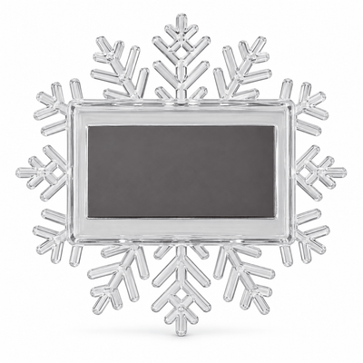 Magnet frigider cu ramă foto fulg de zăpadă - transparent - CraftUp