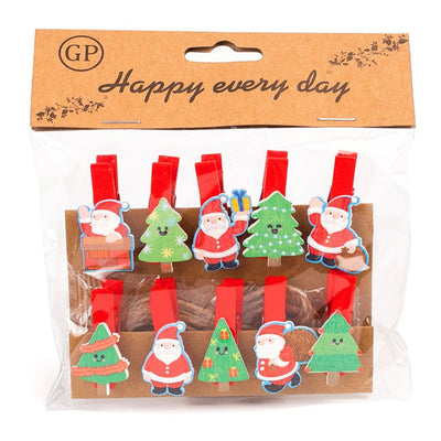 Mini cârlige decorative CRĂCIUN 1 (set 10 buc) - CraftUp