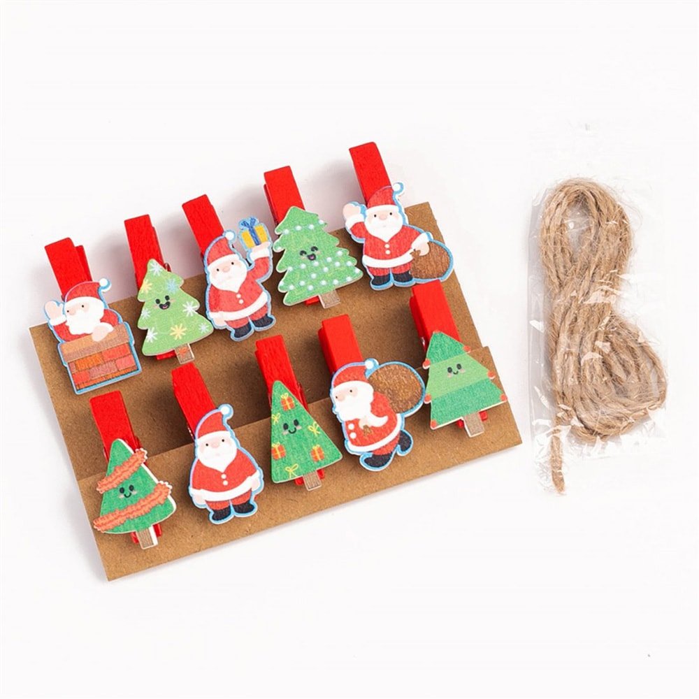 Mini cârlige decorative CRĂCIUN 1 (set 10 buc) - CraftUp
