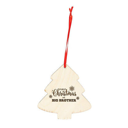 Ornament brad din lemn - șnur roșu  - CraftUp