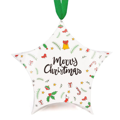 Ornament de brad din carton CRĂCIUN 9 (set 10 buc) - CraftUp