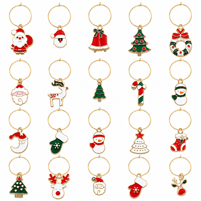 Pandantive pentru pahare de Crăciun - mix 20 modele (set 20 buc) - CraftUp