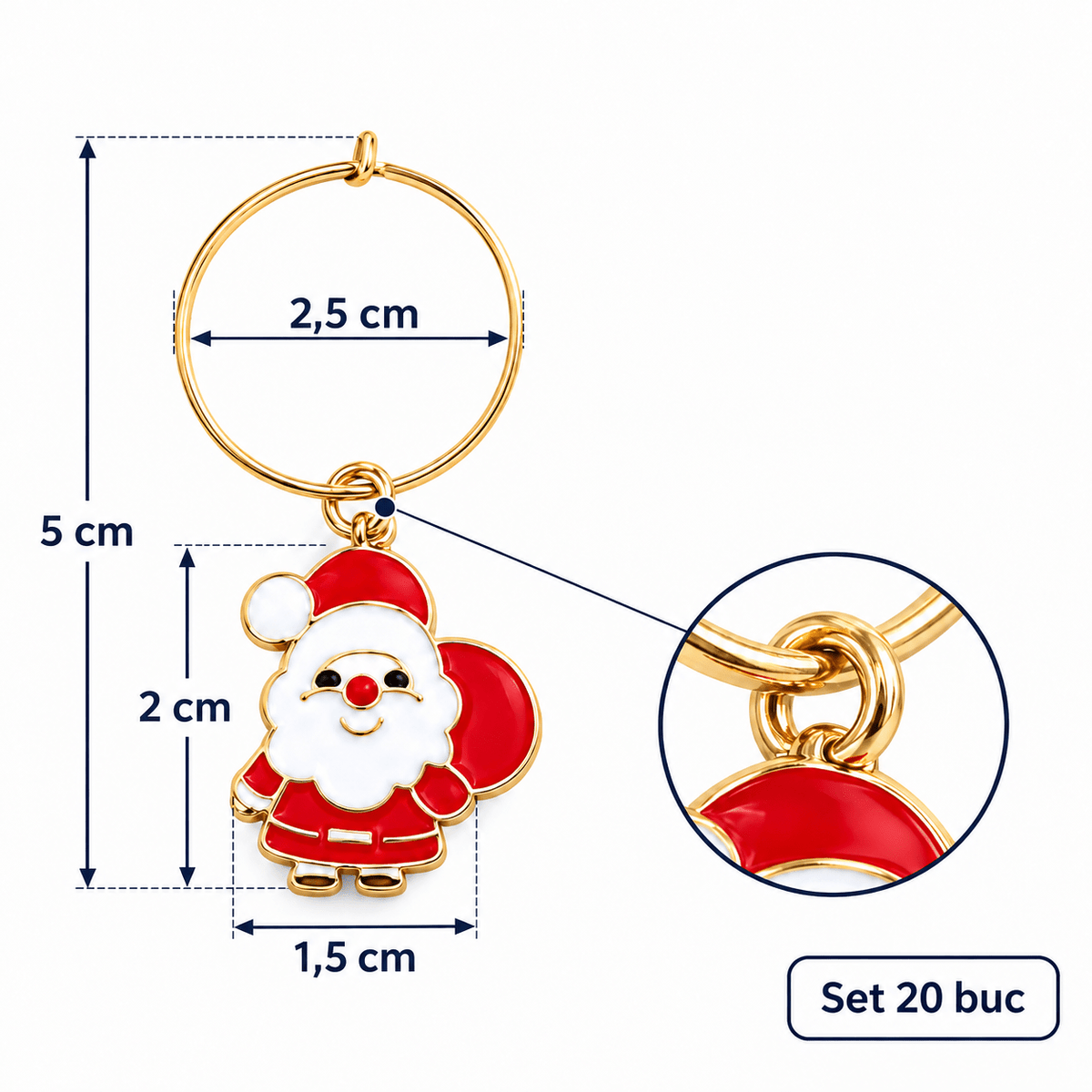 Pandantive pentru pahare de Crăciun - mix 20 modele (set 20 buc) - CraftUp