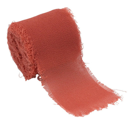 Panglică textil cu margini nefinisate - roz închis - 4cm x 5m - CraftUp