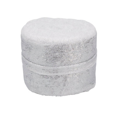 Panglică textil strălucitoare cu margini nefinisate - alb - 4cm x 5m - CraftUp